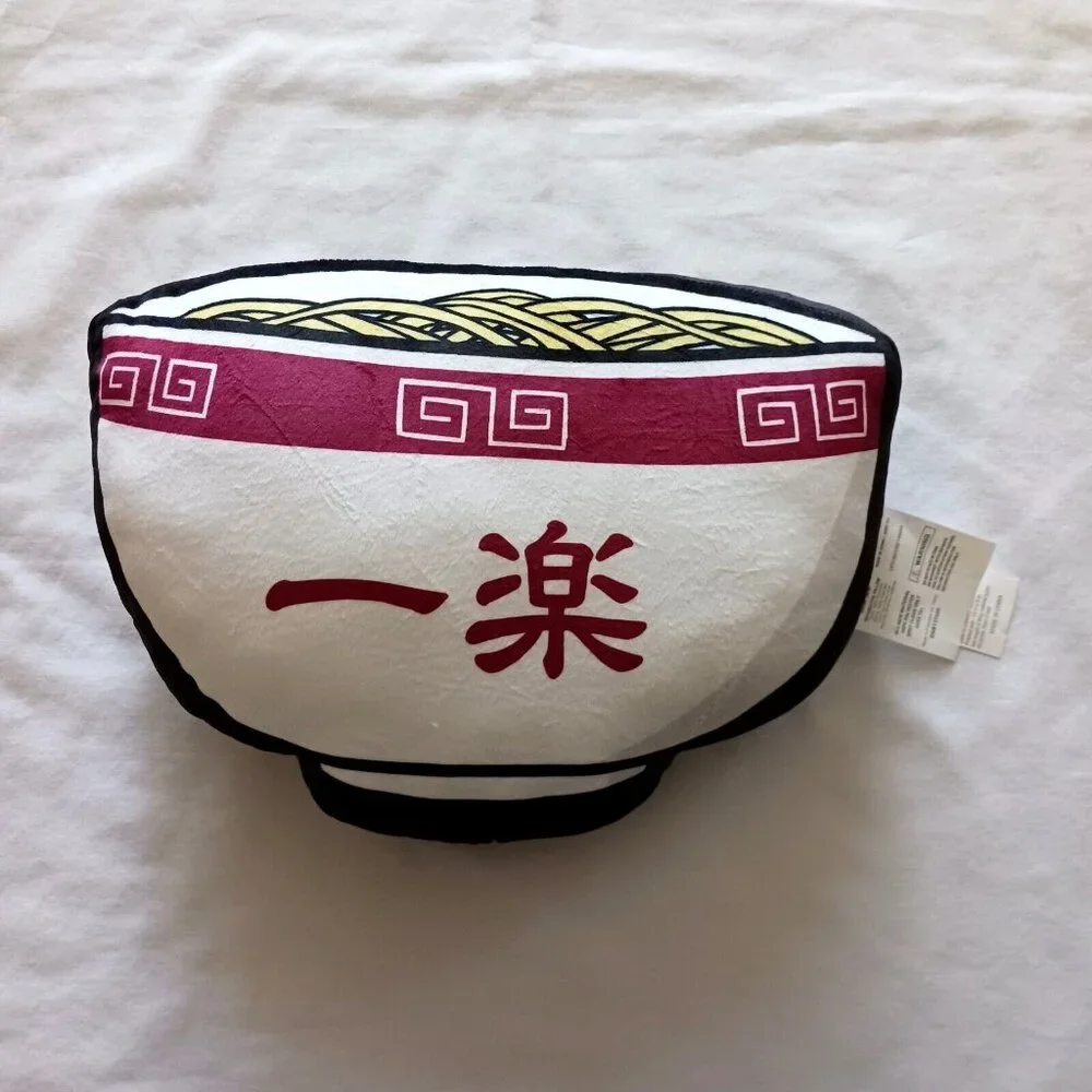 2002 Naruto Shippuden Naruto Ramen Bowl Plush Pillow 14 x 9